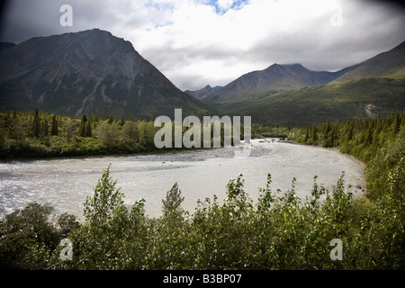 George Parks Highway in der Nähe von Denali Nationalpark, Alaska, USA Stockfoto