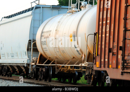 Eisenbahn-Tank oder Tanker Waggons Stockfoto