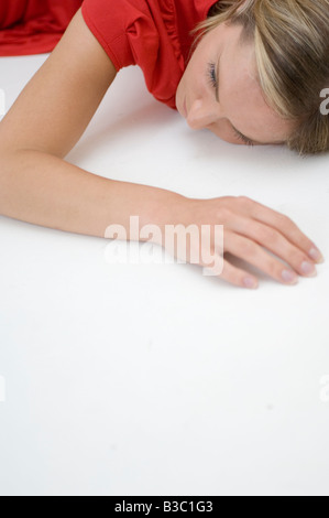 Eine Frau auf einem Boden Stockfoto