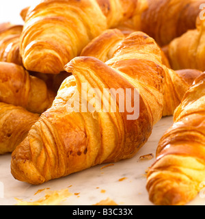 Croissants auf einem Teller Stockfoto