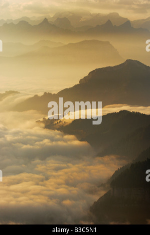 Blick vom Mount Rigi, Schweizer Alpen, Schweiz Stockfoto