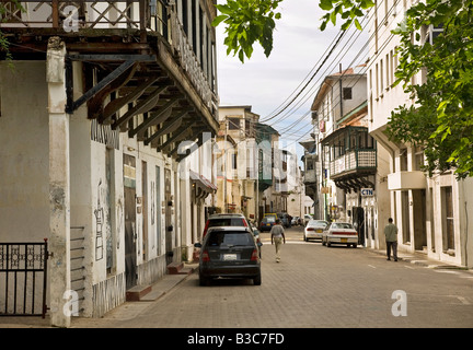 Kenia, Mombasa. Vasco da Gama-Straße in der Altstadt von Mombasa. Stockfoto