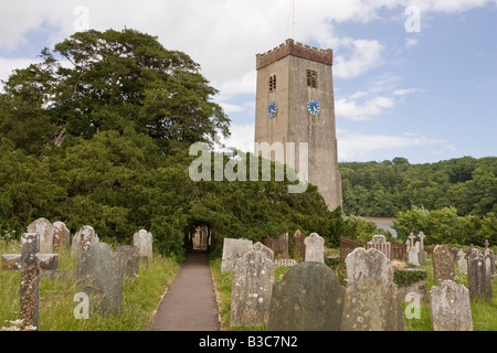 Die Kirche St. Maria und St. Gabriel Stoke Gabriel Devon Stockfoto