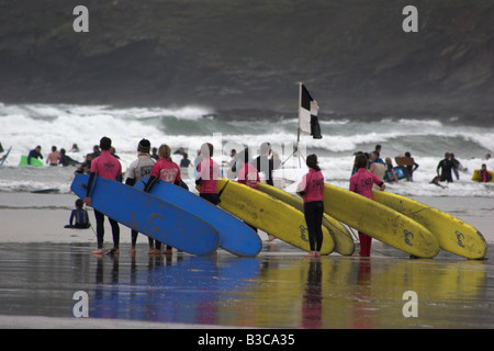 Surfs Up Surfkurse Stockfoto