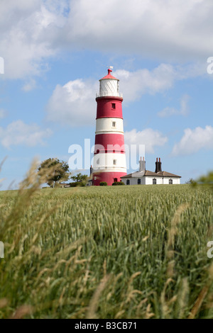Happisburgh Leuchtturm Norfolk. Happisburgh Leuchtturm ist der älteste Arbeitslicht in East Anglia Stockfoto