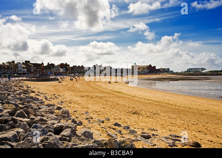 Morecambe Strand und die Bucht, die Küste von Lancashire, England, UK Stockfoto