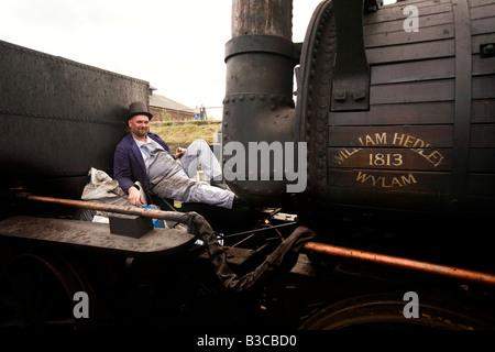 UK Derbyshire Chesterfield Barrow Hill Roundhouse Railway Centre Puffing Billy Replik Lokführer Stockfoto