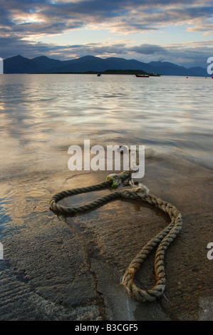 Hochwasser an der Pier, Port Appin, Argyll, Schottland, UK Stockfoto