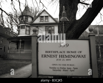 Ernest Hemingway Geburtsort nach Hause. Oak Park. Cook County. Illinois. USA Stockfoto