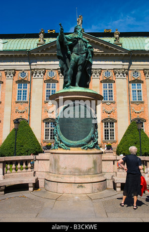 Statue von Gustavo Erici vor Riddarhuset in Riddarholmen in Stockholm-Schweden-Europa Stockfoto