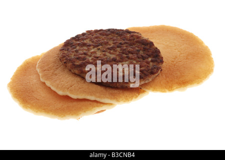 Frühstück Pfannkuchen mit Wurst-Pastete Stockfoto