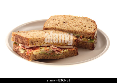 Vollkorn Türkei und Schinken Sandwich Stockfoto