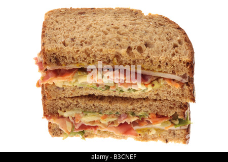 Vollkorn Türkei und Schinken Sandwich Stockfoto