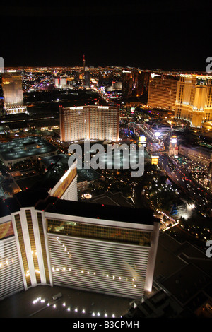 Hotels und Casinos am Las Vegas Strip bei Nacht Stockfoto