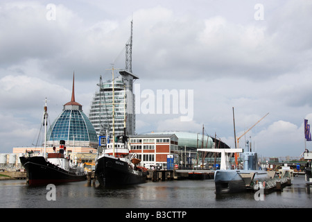 Statische Schiffe Hafen stellt aus Bremerhaven. Stockfoto