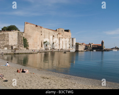 Chateau Royale, Collioure, Frankreich Stockfoto