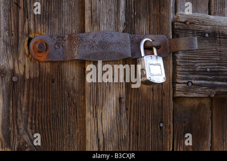 Verschlossene Tür, close-up Stockfoto