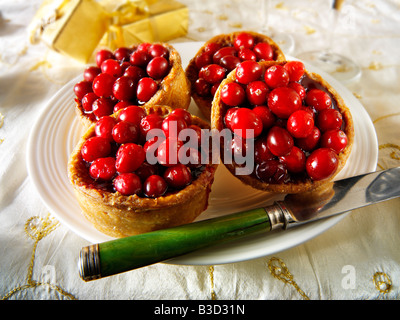 Cranberry Pork Pie gekrönt - traditionellen britischen winter "Weihnachts-Essen" Stockfoto