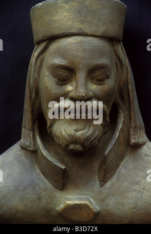 Büste des Heiligen römischen Kaiser Karl IV. in das Lapidarium des Nationalmuseums in Prag, Tschechische Republik Stockfoto