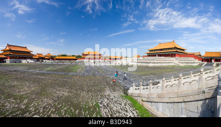 China verbotene Stadt Beijing Panarama chinesischen Kaiserpalastes Textfreiraum Stockfoto