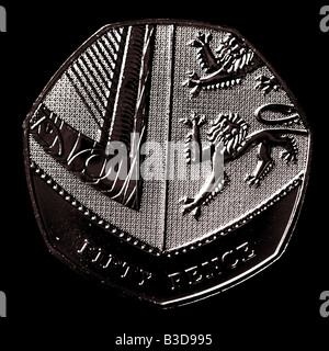 Britische 50-p-Münze Stockfoto