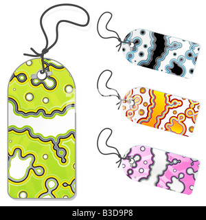 Vektor-Illustration aus einer Sammlung von funky Retro-Einzelhandel Stichwörter oder Etiketten modernen flüssigen abstrakte Texturen vier Versionen Stockfoto