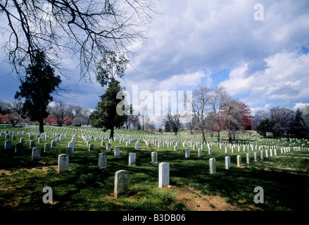 Washington DC Arlington VA Arlington National Friedhof Gräber im Winter USA Stockfoto