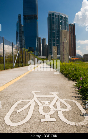 Radweg im West Kowloon Park Hong Kong Stockfoto