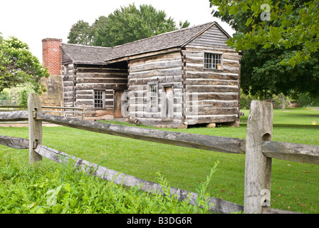 Mary Conrad Kabine, Jackson Mühle Altstadt, Weston, West Virginia, USA Stockfoto