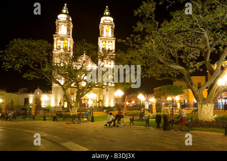 Die Kathedrale in San Francisco de Campeche, Mexiko Stockfoto