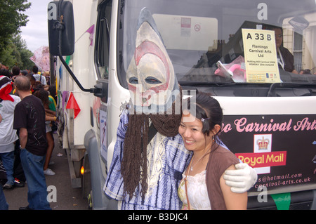 Aufführende und Tänzer in Notting Hill Carnival August 2008, London, England, Stockfoto