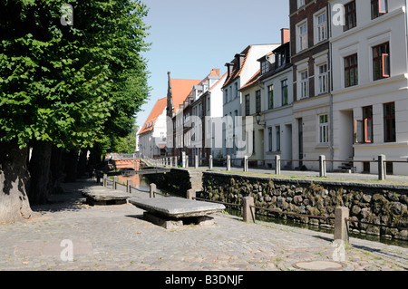 Straße Namens Frische Grube in Wismar Deutschland Straße benannt Frische Grube in Wismar Deutschland Stockfoto