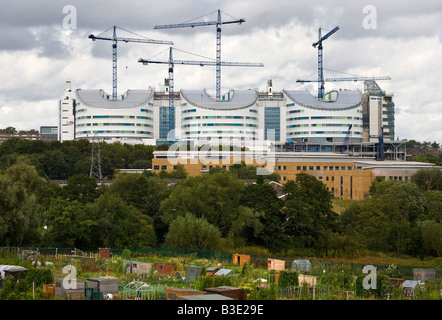 Ein Blick auf die teilweise gebauten Super Hospital in Birmingham, West Midlands, England, UK. Stockfoto