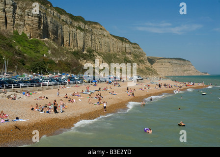 Strand und Klippen in Hastings Country Park Hastings East Sussex UK Stockfoto