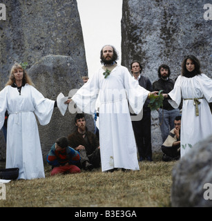 Druiden zur Sommersonnenwende Stockfoto