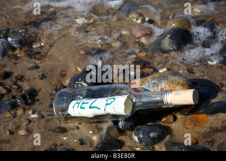 Eine Flaschenpost. Stockfoto