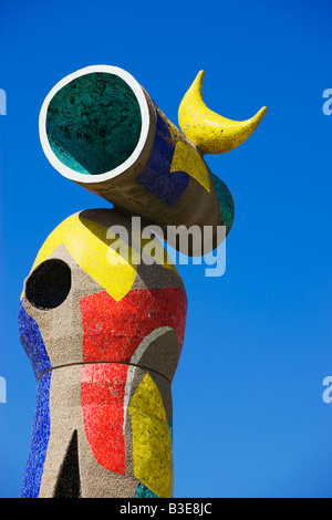 Frau und Vogel Skulptur Joan Miro Parc Barcelona Katalonien Spanien Stockfoto