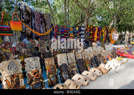 Souvenirstände in Chichen Itza Mexico Stockfoto