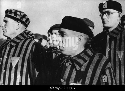 Häftlinge in Sachsenhausen / c.1940 Stockfoto