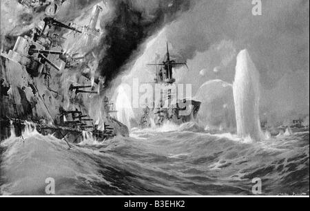 Ereignisse, Erster Weltkrieg/erster Weltkrieg, Kriegsführung der Marine, Ostsee, Zerstörung russischer Kriegsschiffe, 1914, Stockfoto