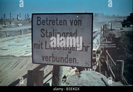 Stalingrad/Warnzeichen. Stockfoto