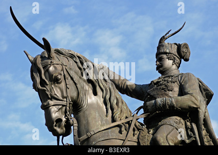 Statue von König Josip in der Hauptplatz Ban Jelacic Zagreb Kroatien Stockfoto