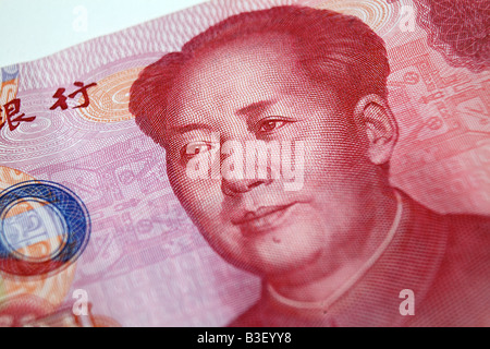 Zhongguo Banknoten aus China Renmin Yingyang mit Präsident Mao Stockfoto