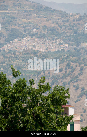 Forza d' Agro, Hill Top Städte, Dorf, Dörfer, Sizilien, Italien Stockfoto