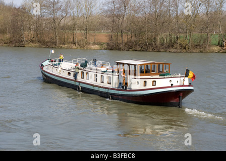 Holländische Lastkahn auf den Fluss Saone-Frankreich Stockfoto