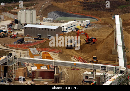 Baustelle des Straßentunnels und Verbesserung Straßenarbeiten auf der A3 Hindhead Surrey England UK Stockfoto