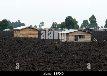 Die Nachwirkungen der Nyiragongo Vulkan Eruption in der Stadt Goma, Kongo Stockfoto