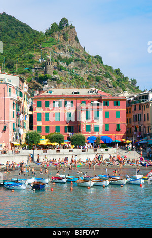 Dorf von Vernazza, Liturgia, Italien. Innerhalb einer Gruppe von fünf Küstenorte in der Nähe auch berühmt als der Region Cinque Terre. Stockfoto