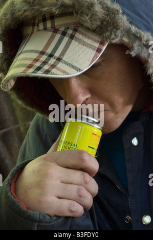 Einatmen von gas Stockfoto