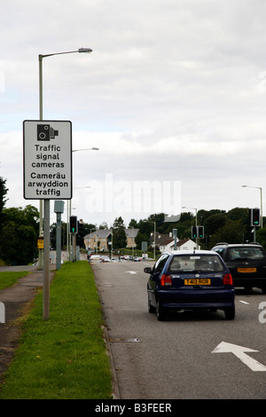 Ampel Kamera Zeichen, Wales Stockfoto